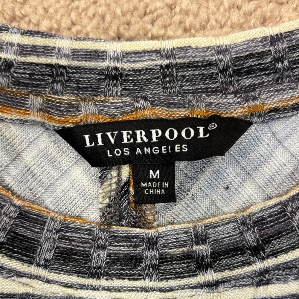 NWT Liverpool Striped Long Sleeve Crew Neck Knitted Top Size Medium - Picture 6 of 7